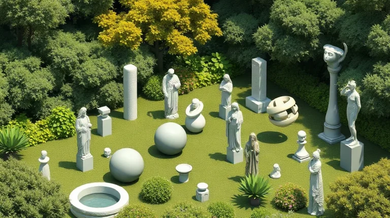 Hero illustration for the article “Exploring the Planning Process of Sculpture Gardens”