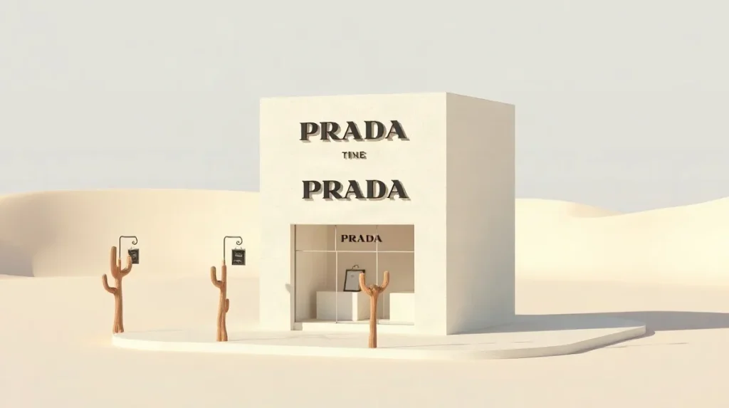Hero illustration for the article “Prada Marfa Sculpture: Art, Installation, and Landscape Icon”