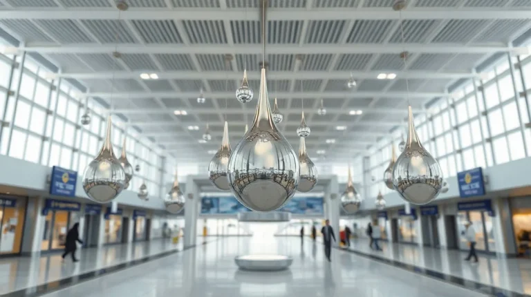 Hero illustration for the article “Kinetic Rain Sculpture Shows Movement and Stillness at Marfa”