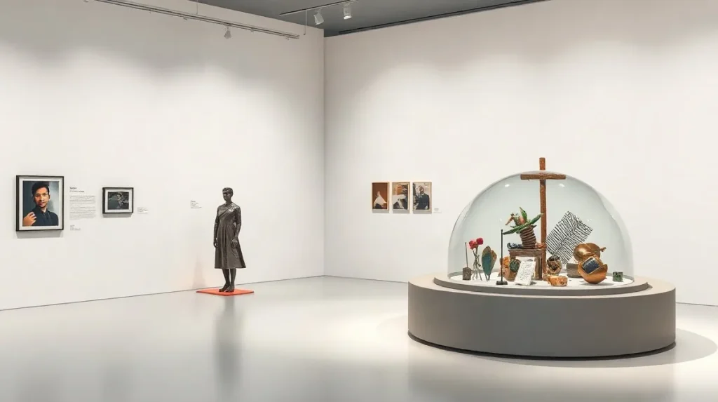 Hero illustration for the article “Sculpture vs Installation Art: Key Differences and Overlaps”