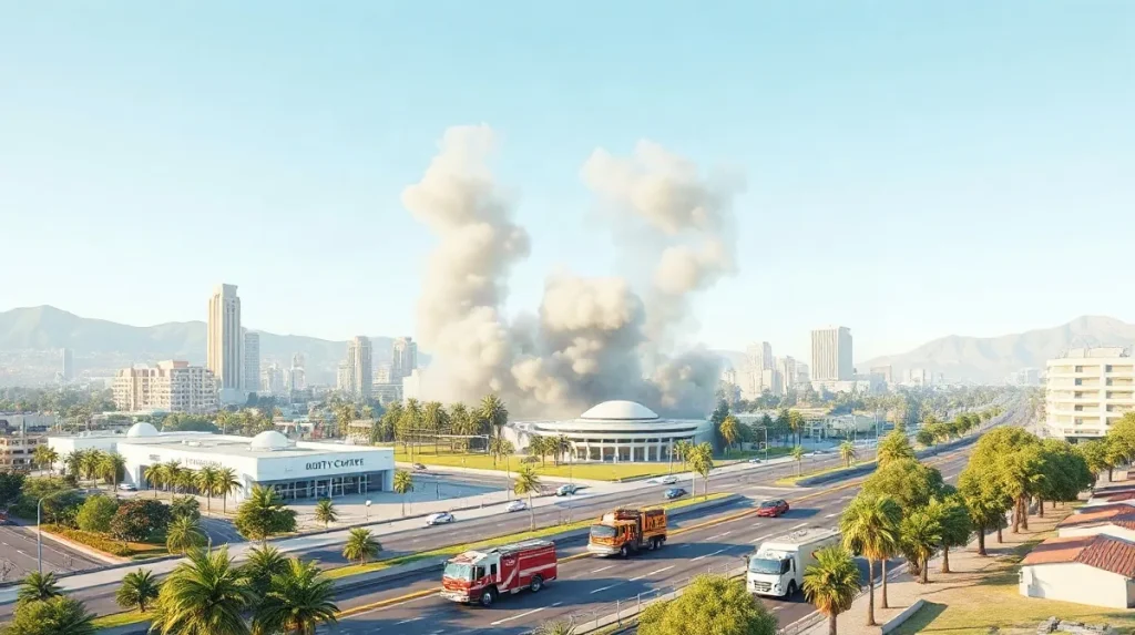 Hero illustration for the article “Getty Center Closes Temporarily Amid Fire Near 405 Freeway”